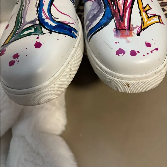 Christian Louboutin White Multicolor Love Sneakers - Picture 4 of 4